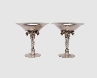 Appraisal: Pair of GEORG JENSEN Silver Compotes No A Pair of