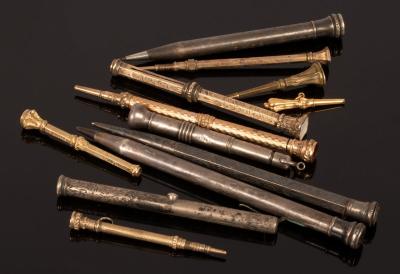 Appraisal: A silver mounted propelling pencil and nine other propelling pencils