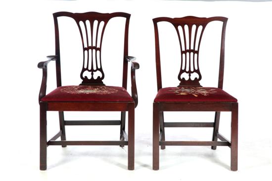 Appraisal: SET OF EIGHT CHIPPENDALE-STYLE CHAIRS Baker Furniture Holland Michigan nd