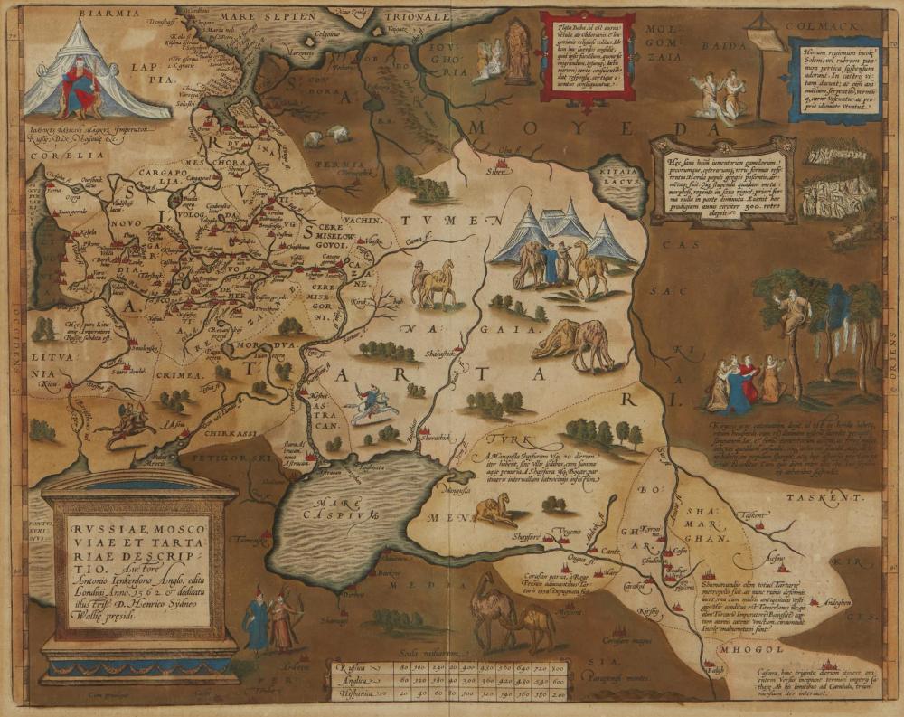 Appraisal: A framed antique map of Russia th th Century The