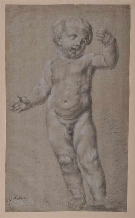 Appraisal: ATTRIBUTED TO AUGUSTIN PAJOU STUDY FOR A STANDING PUTTO Black