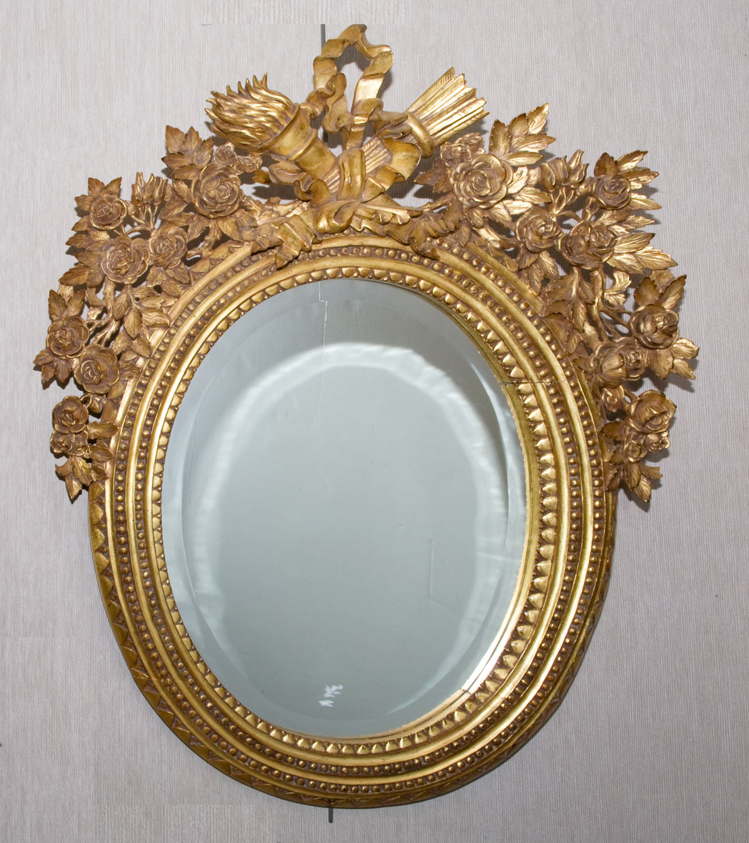 Appraisal: Louis XVI Style Gilt-Wood Mirror Height inches width inches