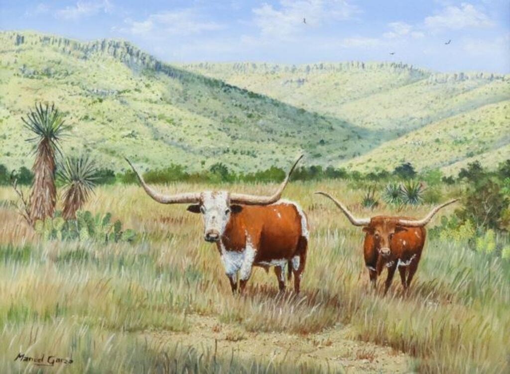 Appraisal: Framed oil on canvas painting The Pride of Texas signed