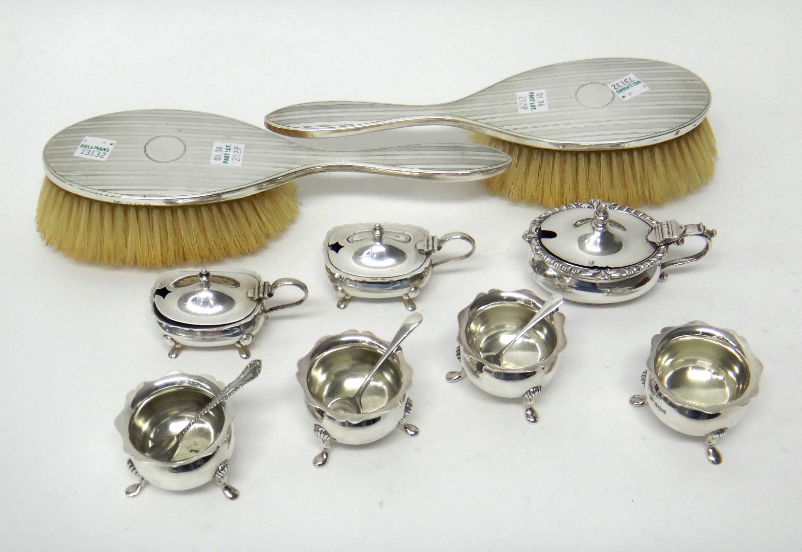 Appraisal: Silver and silver mounted wares comprising a set of four