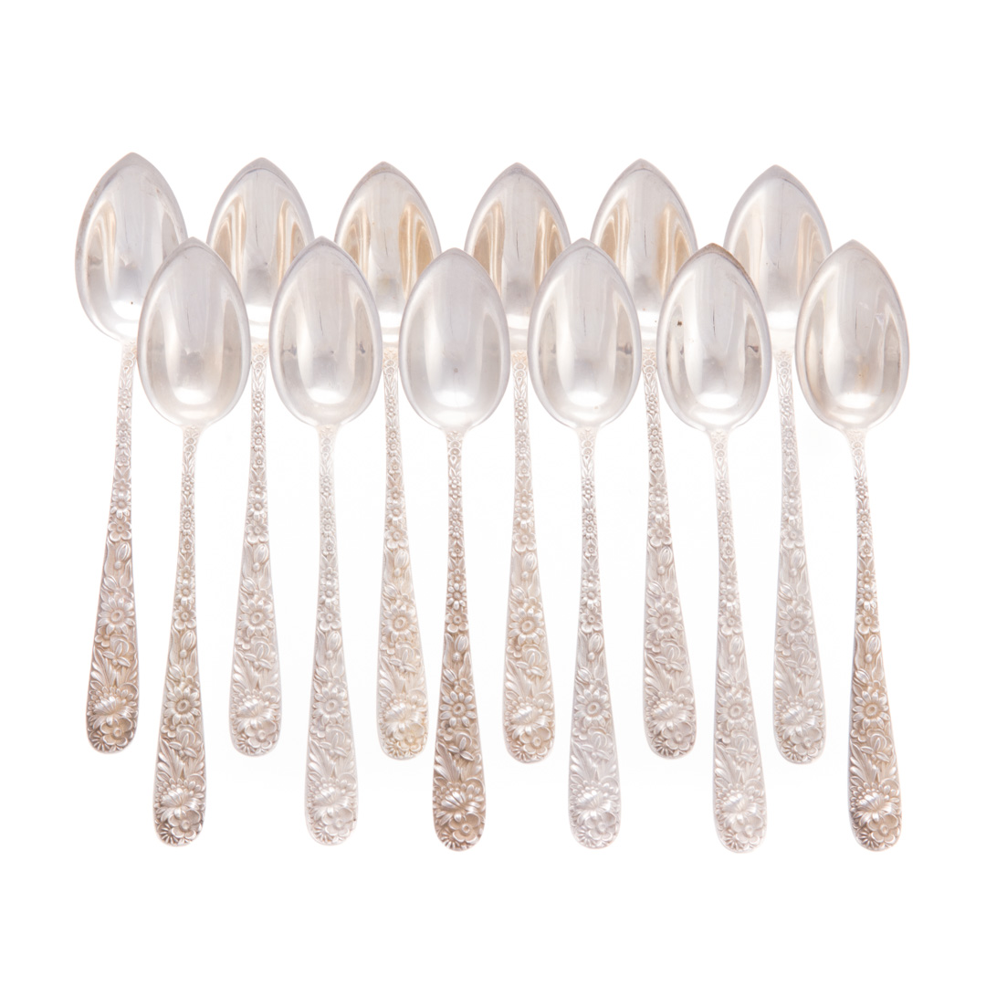 Appraisal: Kirk Repousse sterling silver fruit spoons set of sterling silver