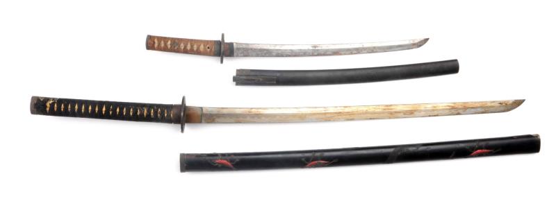 Appraisal: Lot Of Samurai Type Japanese Swords Massive blade Late th