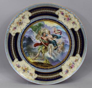 Appraisal: Antique Austrian Royal Vienna Allegorical Charger Antique Austrian Royal Vienna