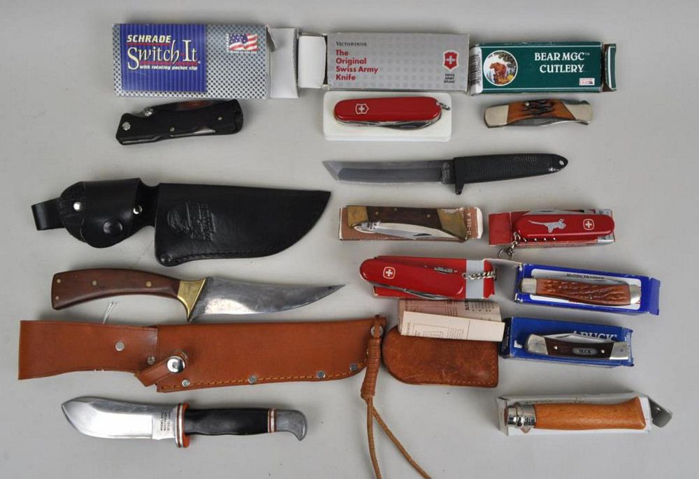 Appraisal: Large Group Vintage Pocket Knives including Rapala Marttini Finland in