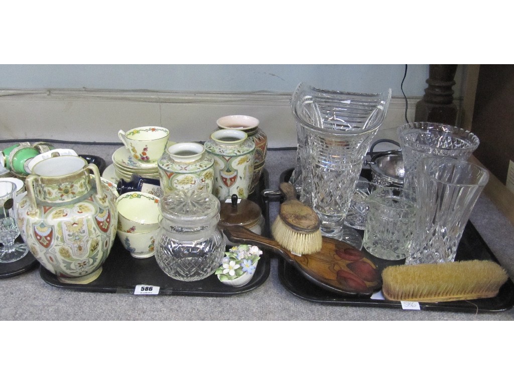 Appraisal: Two trays of assorted ceramics and glass - Noritake Crown