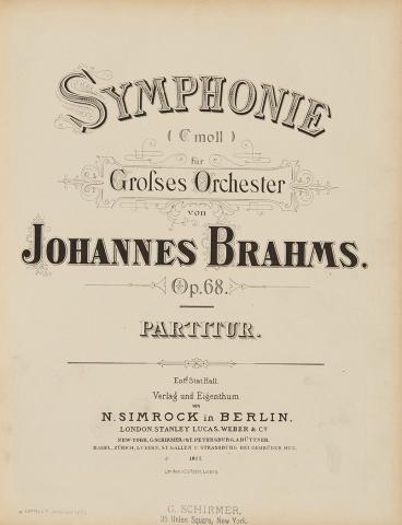 Appraisal: BRAHMS JOHANNES The first four symphonies Opus the orchestral scores