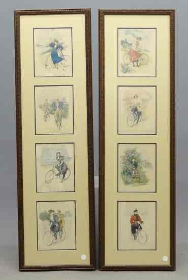 Appraisal: Lot framed print groups each containing '' x '' prints