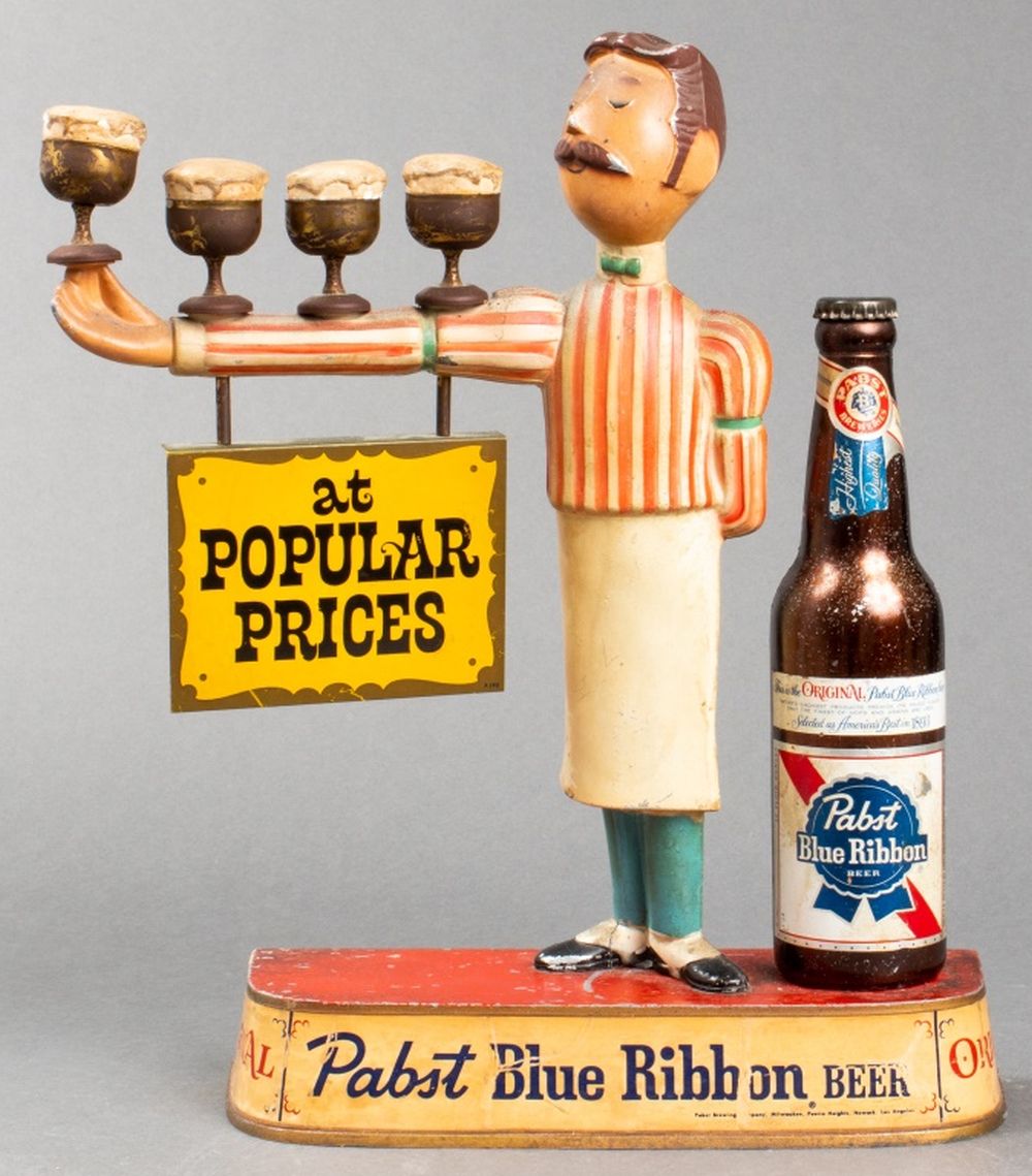 Appraisal: VINTAGE PABST BLUE RIBBON BARTENDER ADVERTISEMENT Vintage Americana Pabst Blue