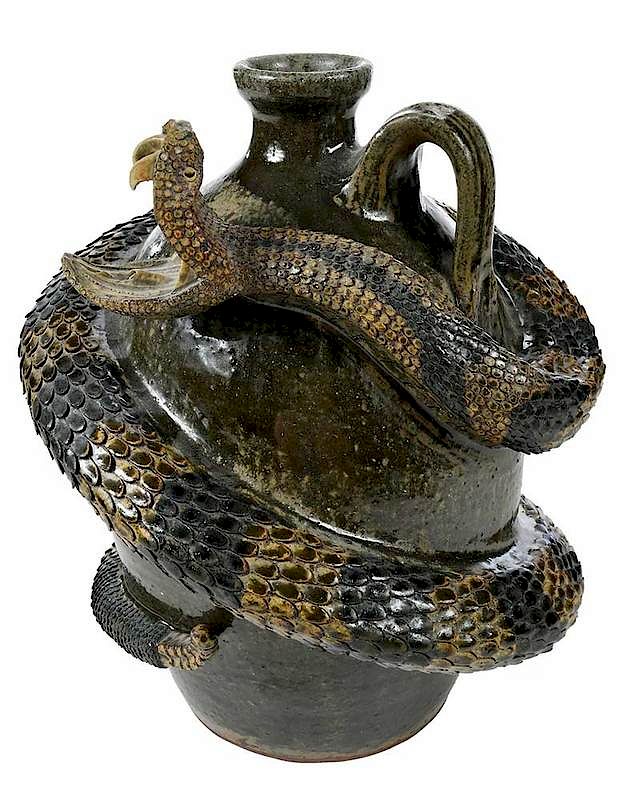 Appraisal: Michael Melvin Crocker Rattlesnake Jug Lula Georgia Michael born Melvin