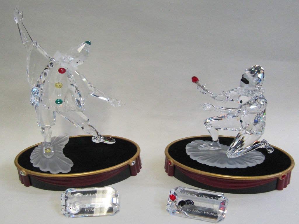 Appraisal: Two Swarovski crystal annual edition figures 'Masquerade Harlequin' and 'Pierrot'