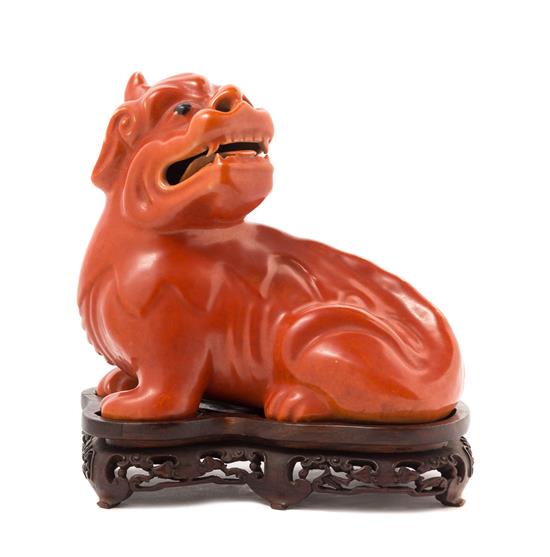 Appraisal: Sale Lot A Chinese Iron Red Glazed Porcelain Qilin Form