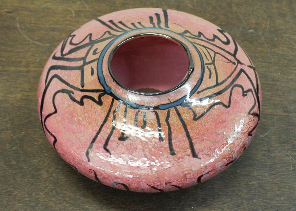 Appraisal: TONY JOJOLA New Mexico born art glass bowl Signed to