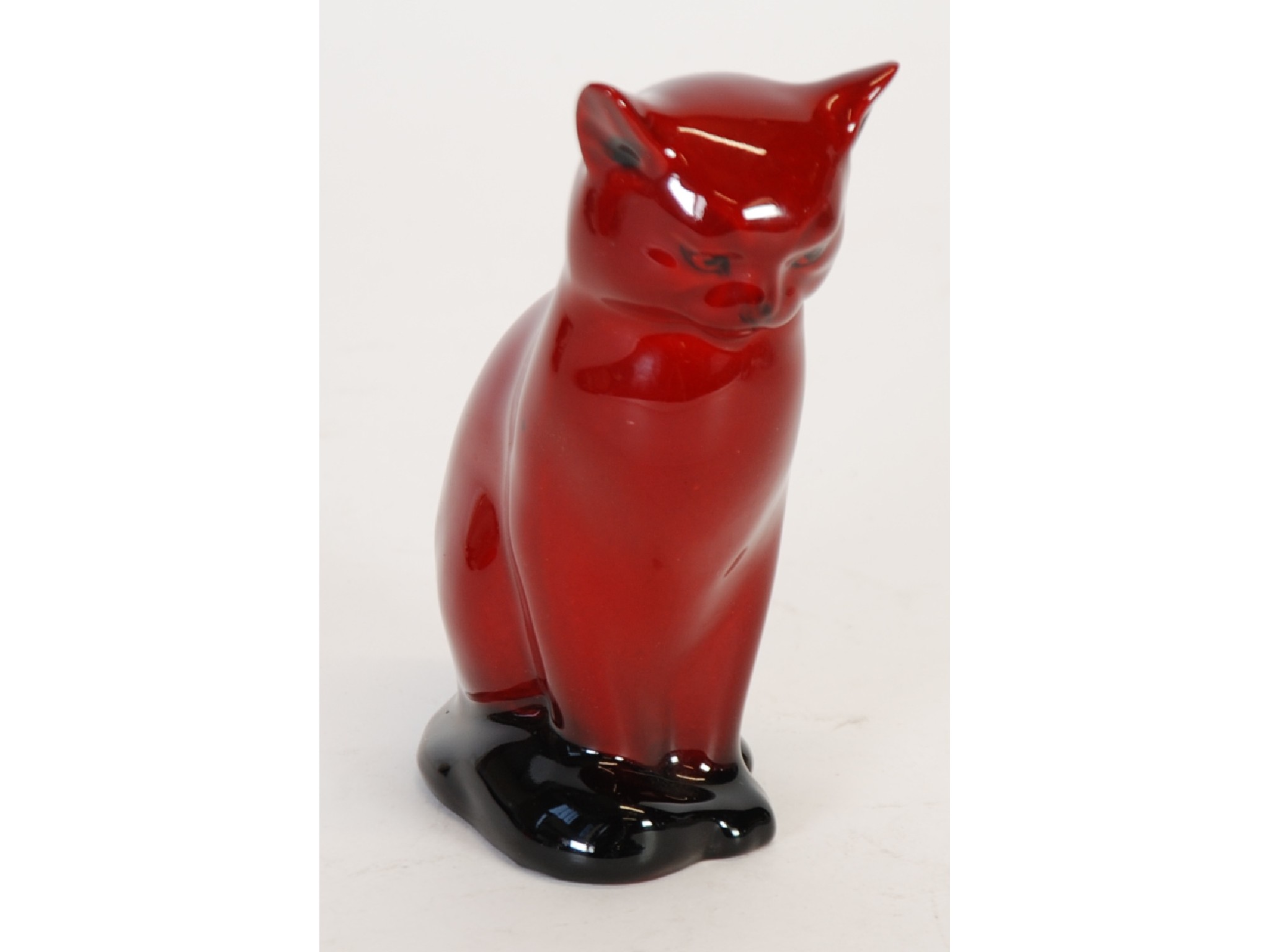 Appraisal: ROYAL DOULTON FLAMBE POTTERY MODEL OF A SEATED CAT printed