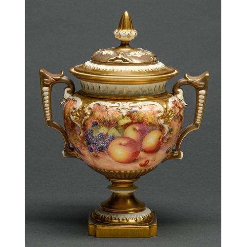 Appraisal: A Royal Worcester two handled pot pourri vase and cover