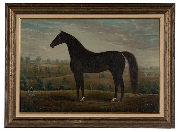 Appraisal: SOUTHERN ATTRIBUTION SADDLE HORSE PAINTING A Southern attributed painting of