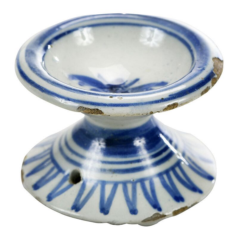 Appraisal: Delft Blue and White Open Salt English or Dutch probably