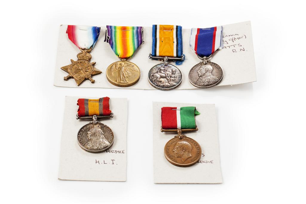 Appraisal: A collection of various medals group of four to Seaman