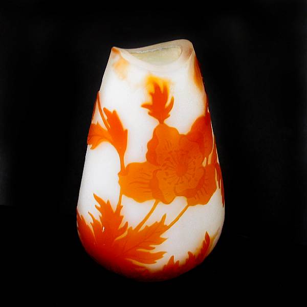 Appraisal: A Gall cameo glass cabinet vase - signed Gall in