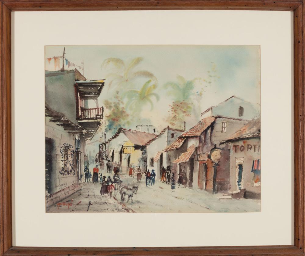 Appraisal: Nestor Frug American Louisiana - French Quarter Courtyard and Mexican