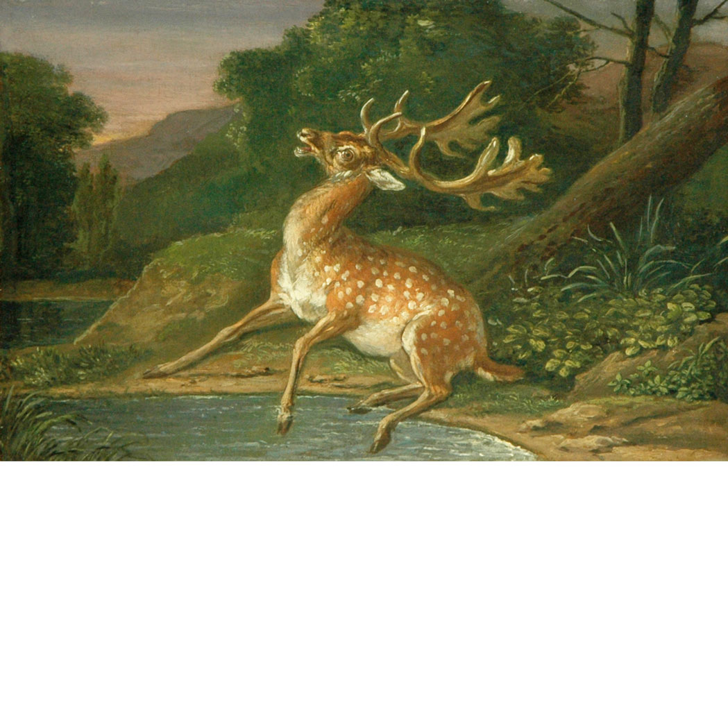 Appraisal: English School th th Century Stags in the Wild Two