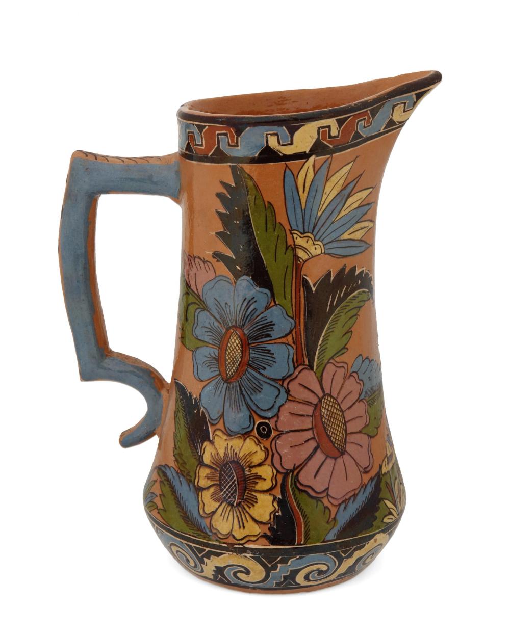 Appraisal: A Tlaquepaque pottery pulque pitcher attributed to Balbino Lucano Circa