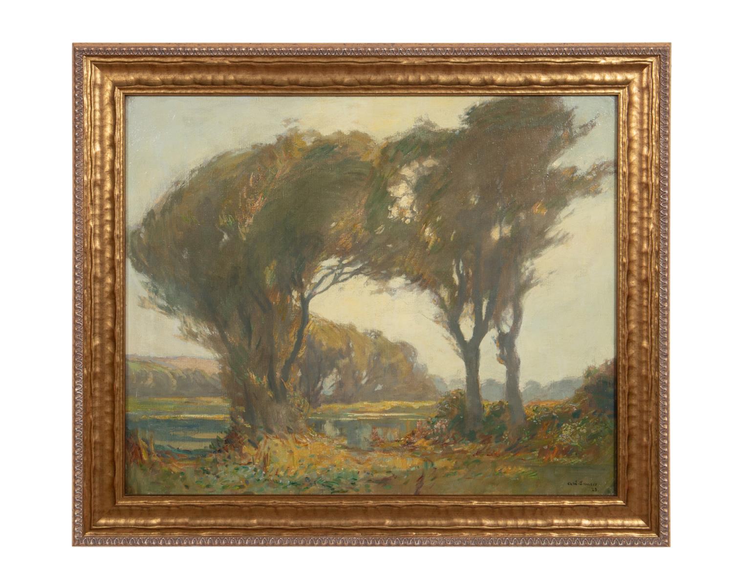 Appraisal: A W ENNESS LANDSCAPE WITH TREES O C Augustus William