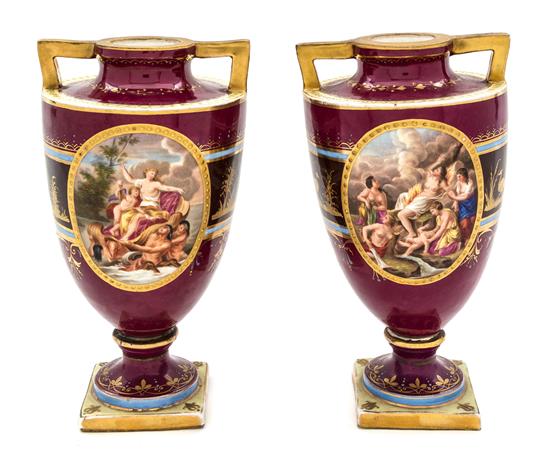 Appraisal: Sale Lot A Pair of Royal Vienna Porcelain Urns each