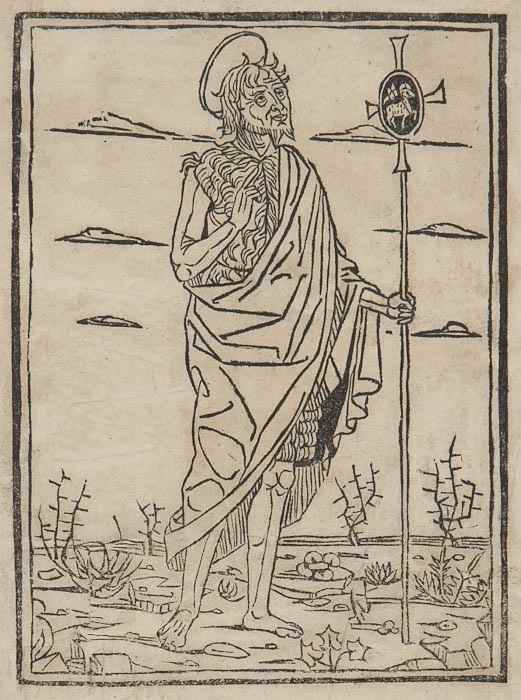 Appraisal: Cosimo Tura School John the Baptist title woodcut only from