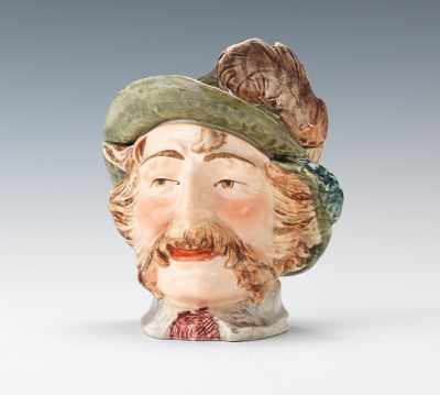 Appraisal: A Majolica Tobacco Humidor Tyrolean Man's Head Colorful majolica glazes