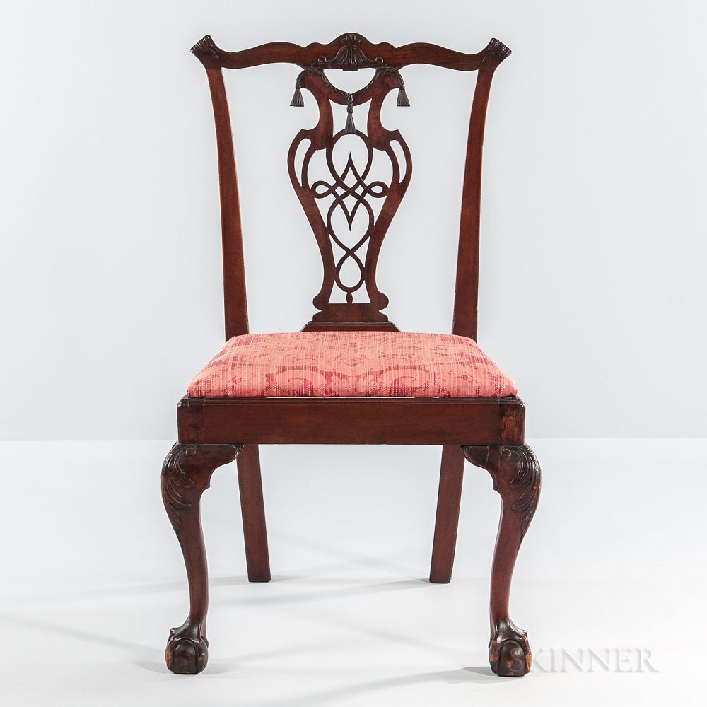 Appraisal: Carved Mahogany Side Chair Carved Mahogany Side Chair New York