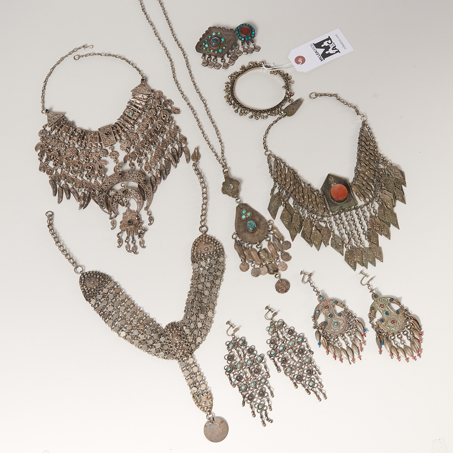 Appraisal: COLLECTION MIDDLE EASTERN ASIAN JEWELRY th c pieces incl necklaces