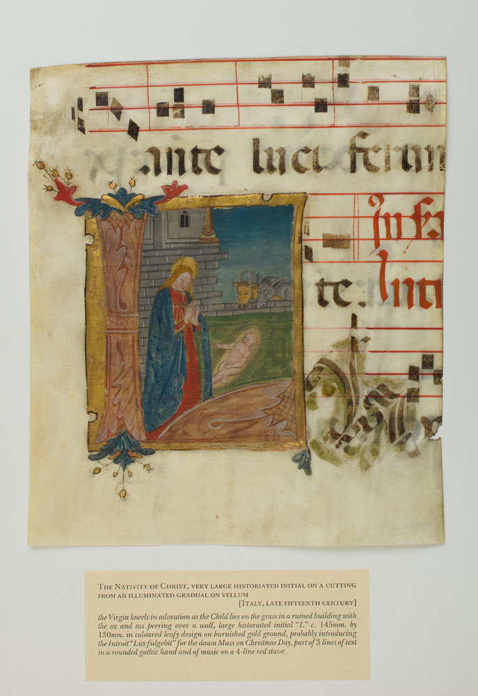 Appraisal: ITALIAN SCHOOL NATIVITY OF CHRIST Ink on vellum illuminated manuscript