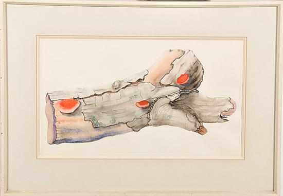 Appraisal: Henrietta C Waring Savannah Georgia - FOREST LOG watercolor framed