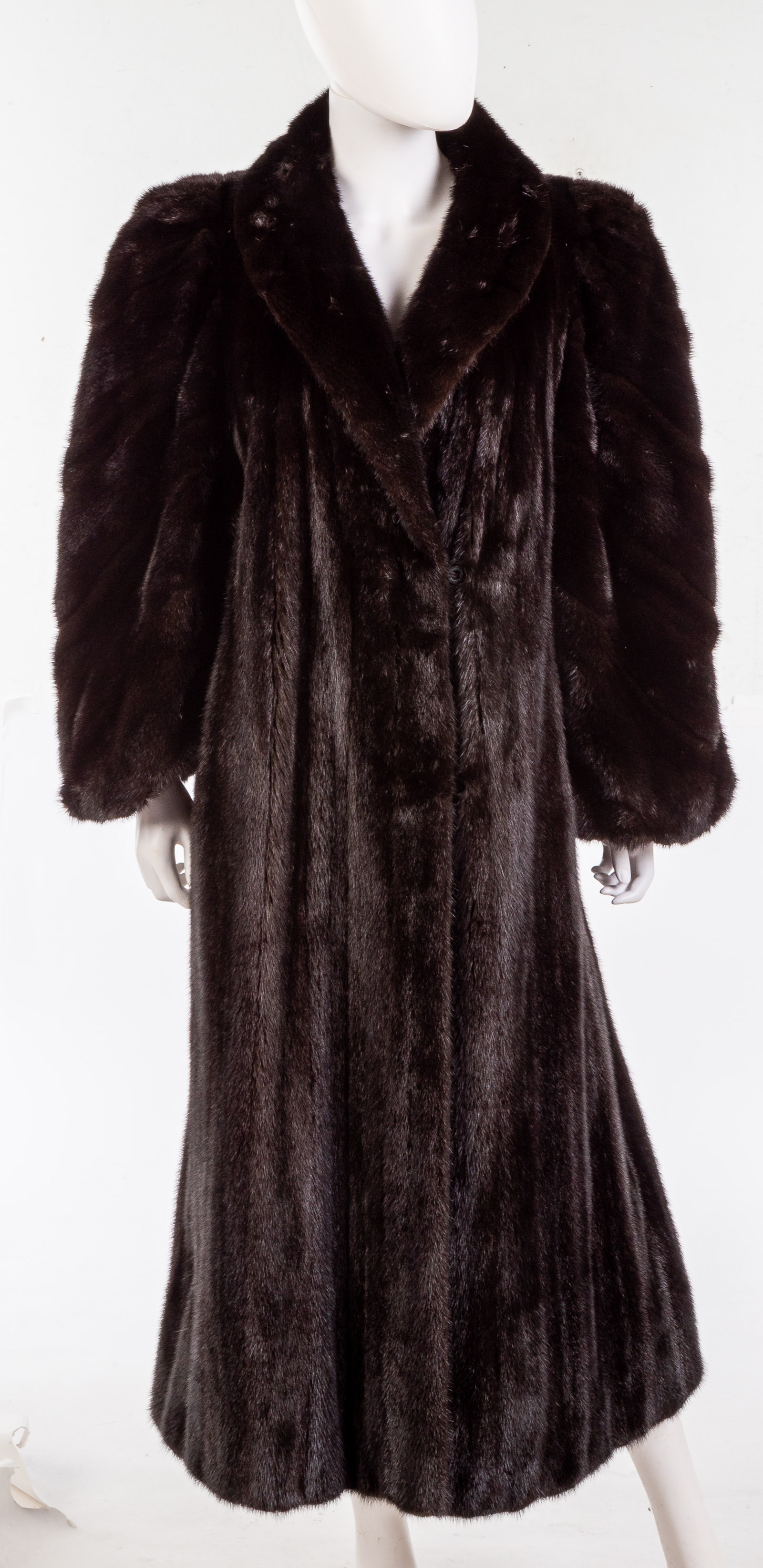 Appraisal: VINTAGE FULL LENGTH MINK COAT By Tarlow Furs shoulders are