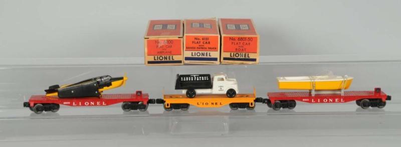 Appraisal: Lot of Lionel O-Gauge Freight Cars Description Post-war Includes airplane