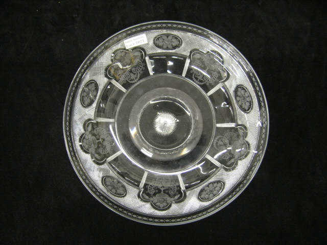 Appraisal: Sinclaire Cut Glass Bowl superb etched floral with diamond cut