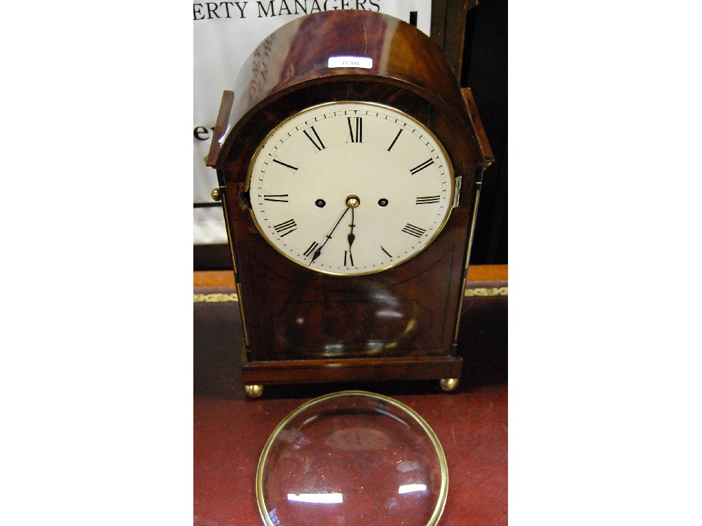 Appraisal: A th century domed mahogany cased bracket clock the eight