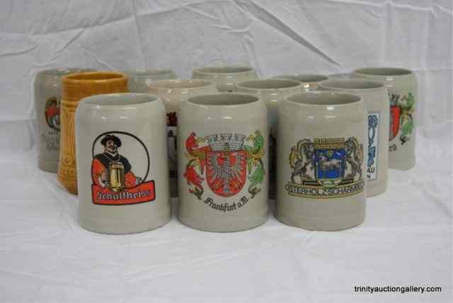 Appraisal: Vintage German Pottery Beer Mugs - Steins From the estate