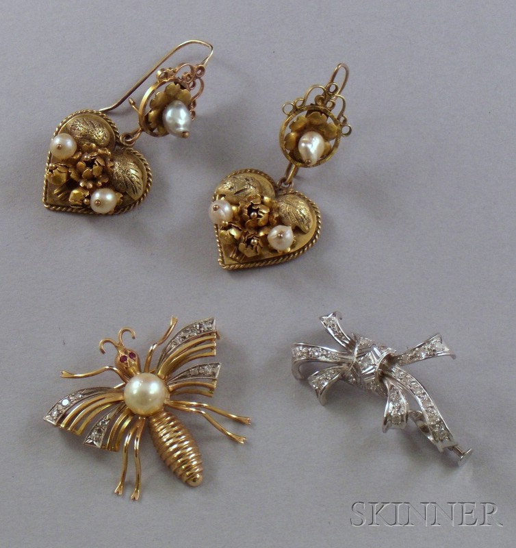 Appraisal: Small Group of Estate Jewelry including a pair of Victorian