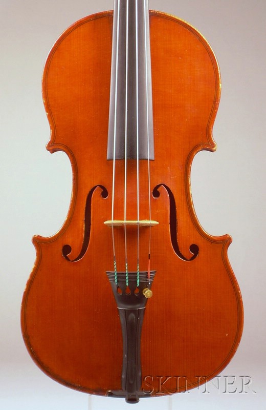 Appraisal: Modern Italian Violin Probably Giuseppe Lecchi Genoa branded internally and