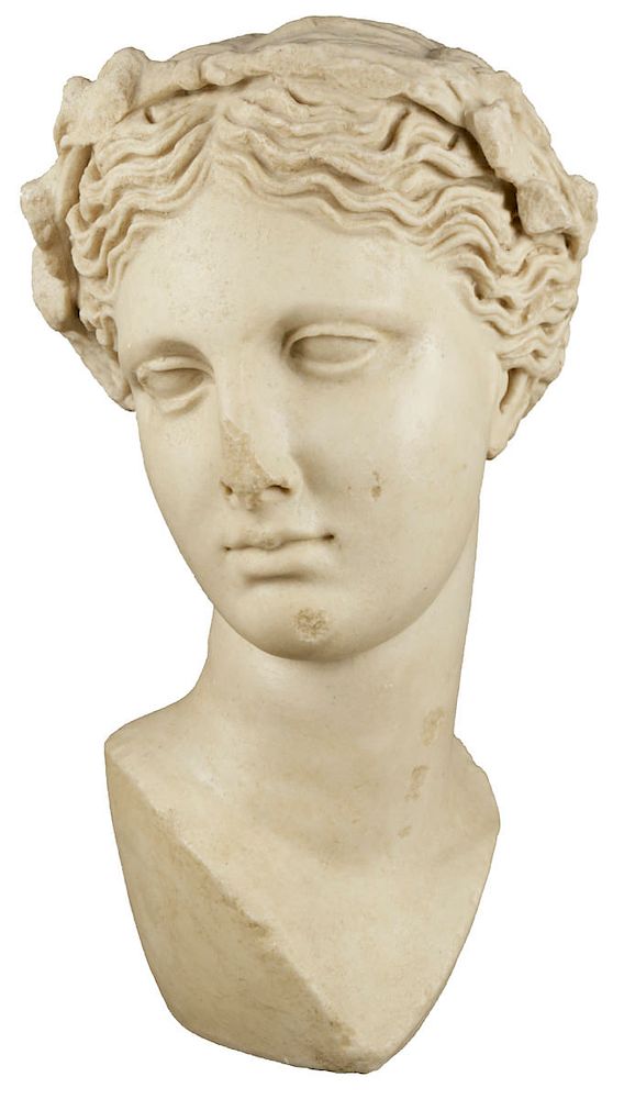 Appraisal: A Modern Plaster Head of Aphrodite A Modern Plaster Head