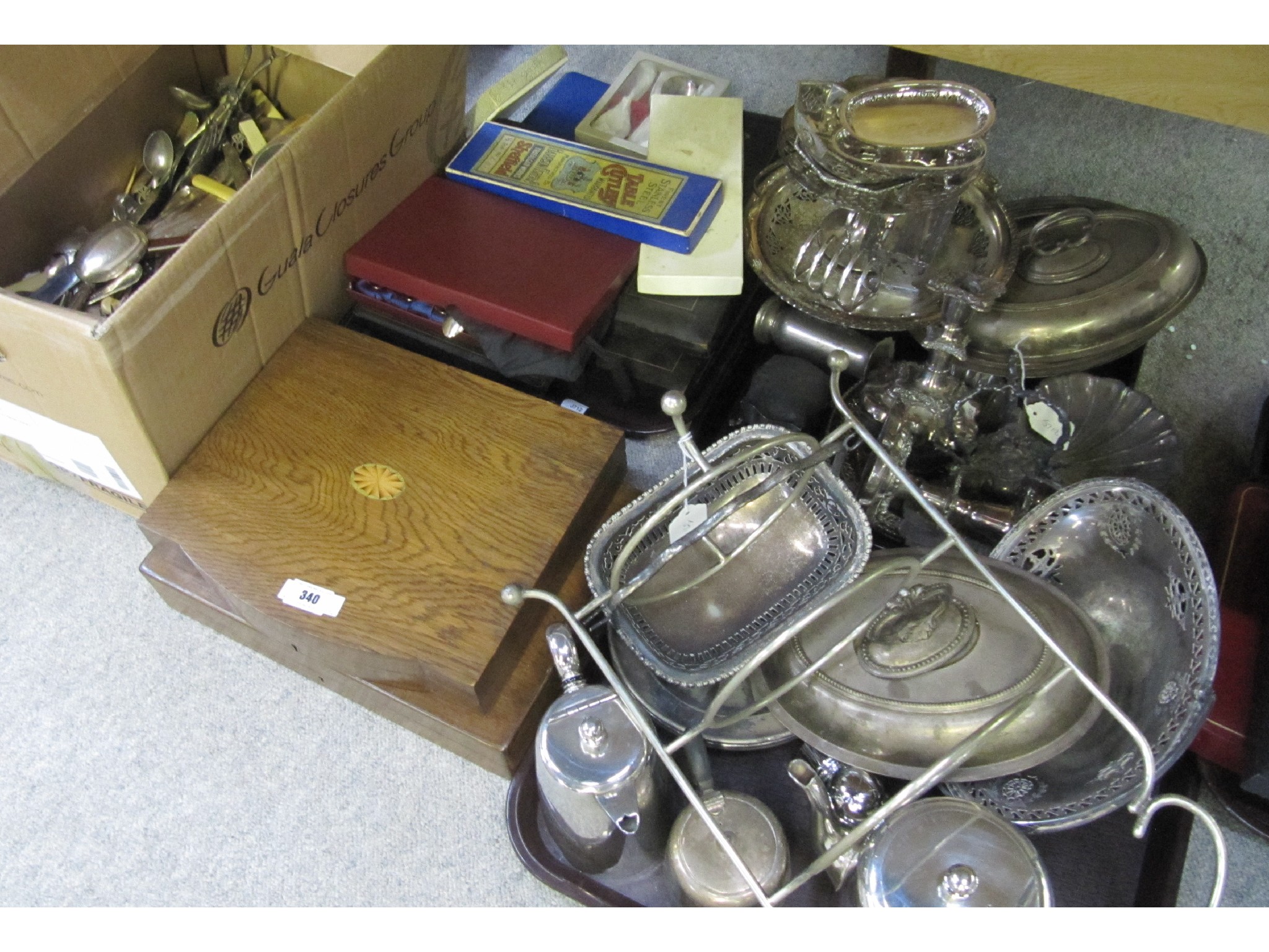 Appraisal: An extensive lot of EP items cutlery etc on three