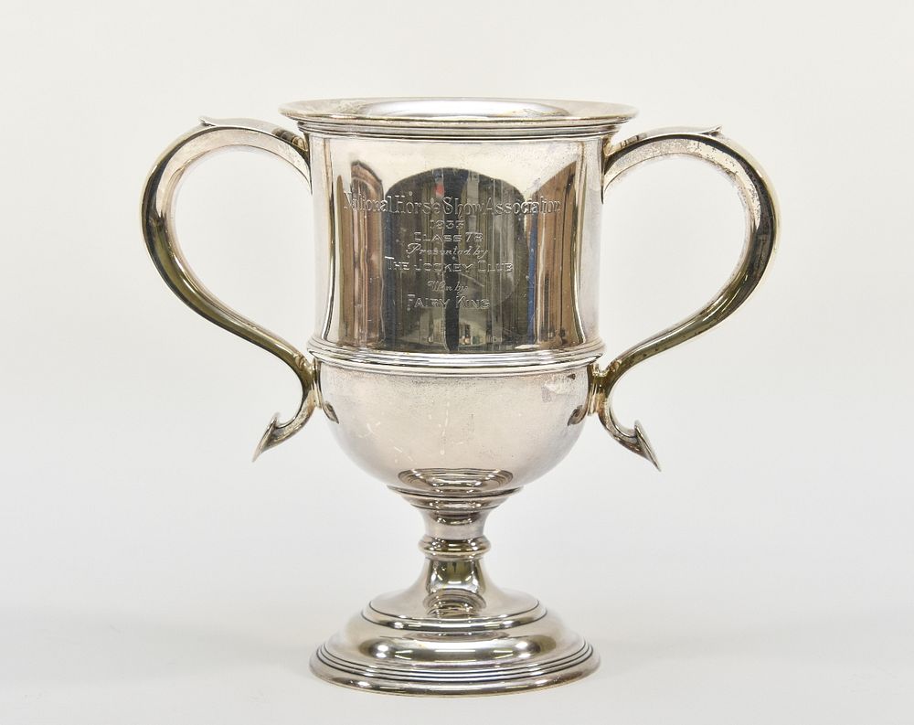 Appraisal: Sterling Silver Equine Loving Cup Sterling silver equine loving cup