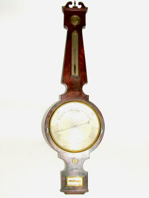 Appraisal: A th century mahogany cased wheel barometer the silvered dial