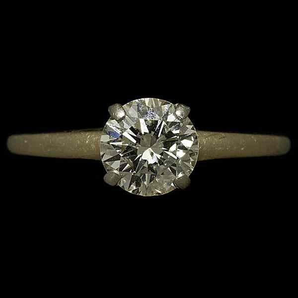 Appraisal: Diamond Solitaire Engagement Ring A K gold solitaire ring prong