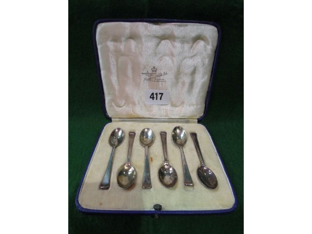 Appraisal: A boxed set of six coffee spoons by Mappin Webb